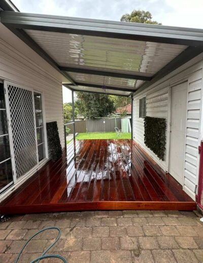 Residential awning installation for improved shade